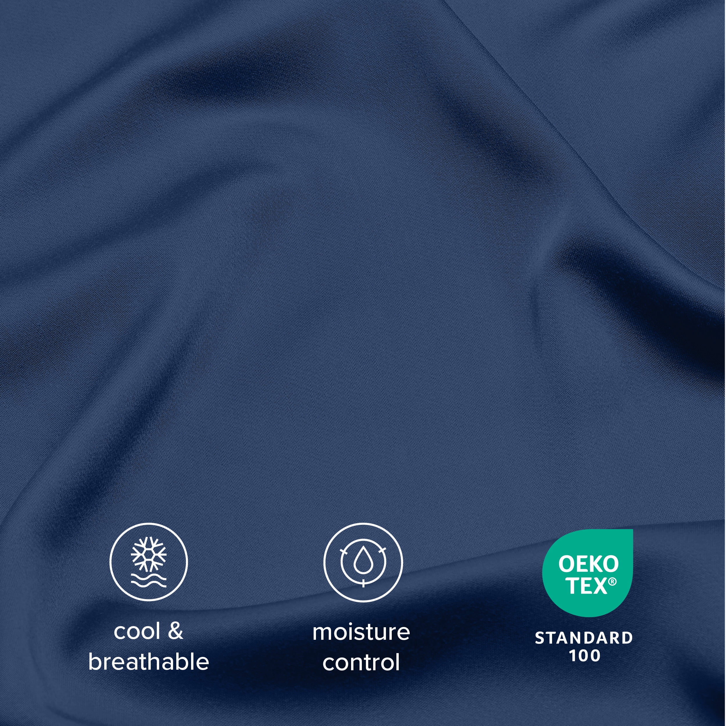 Bare Home Bamboo Fitted Sheet - Made from Rayon Fibers - Deep Pockets - Soft, Cooling & Breathable - Full, Dark Blue