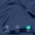 thumbnail image 5 of Bare Home Bamboo Fitted Sheet - Made from Rayon Fibers - Deep Pockets - Soft, Cooling & Breathable - Queen, Dark Blue, 5 of 9