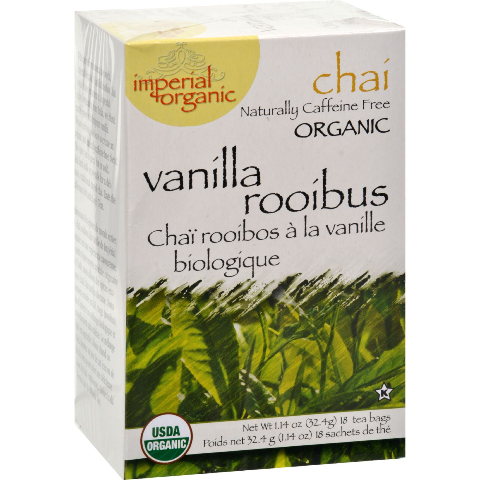 18-Count Uncle Lees Imperial Organic Tea Chai  With Orange Ginger Rooibos Pack of 4