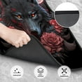 thumbnail image 3 of Cauagu Rose Full Moon Black Wolf Pattern Car Floor Mat Set of 4,Car Carpet Mats Car Mats with Anti-Slip Backing & Driver Heel Pad Universal Fit for Cars/Trucks/SUV/Vans, 3 of 6