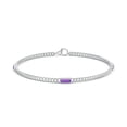 thumbnail image 2 of ANGARA Natural Baguette Amethyst Three Stone Curb Link Chain Bracelet in 14K White Gold for Women (Size-6x2mm) | February Birthstone, Anniversary, Jewelry Gift for Women | Natural Amethyst Bracelet, 2 of 7