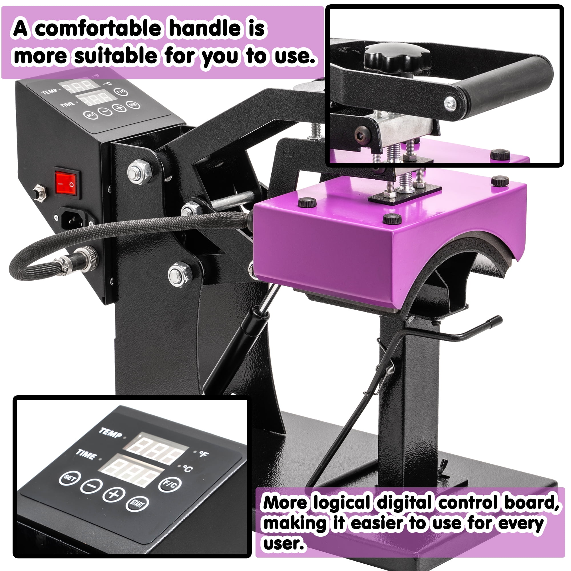 Goodcrafter Hat Press 6.3x3.3 Hat Heat Press Machine for  Caps,Curved,Ceramic-Coated Heat Plate, Easy Temperature Control with Safety  Base & Auto-Off Feature : Arts, Crafts & Sewing