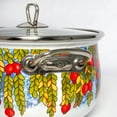 thumbnail image 6 of Enameled Aluminum Soup Pot Pomegranate Belly Deep Casserole Cooking Pot with Glass Lid Enameled Camping Cookware Camping Stockpot for Cooking (6.55-qt. (6.2 L)), 6 of 6