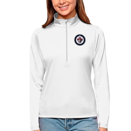 Women s Antigua White Winnipeg Jets Tribute Quarter-Zip Pullover Top