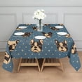 thumbnail image 3 of French Bulldogs Blue Square Tablecloth,Waterproof Square Table Cover,Wipeable Spillproof Washable Table Cover for Home Kitchen Party Decor 42"X42"(107x107cm), 3 of 6
