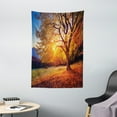 thumbnail image 1 of Fall Tree Tapestry, Big Majestic Autumn Tree Shedding Faded Leaves on the Hill Slop Seasonal Landscape, Wall Hanging for Bedroom Living Room Dorm Decor, 40W X 60L Inches, Brown, by Ambesonne, 1 of 2