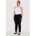 thumbnail image 3 of Womens Plus Size WAX Distressed High Waisted Boyfriend Jeans, 3 of 5