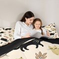 thumbnail image 4 of Manfei Retro Cat Queen Comforter Set, Autumn Foliage Comforter Sets Queen, Cream Brown, Black Reversible, 3 Pieces, 1 Comforter and 2 Pillowcases, 4 of 7