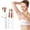 white, variant on Facial Hair Removal Device for Women - Travel Size Lady Trimmer, Lipstick Style USB Rechargeable, Gentle Facial Hair Remover, Portable Peach Fuzz & Upper Lip Tool, for Legs, Arms, Chin, Cheeks