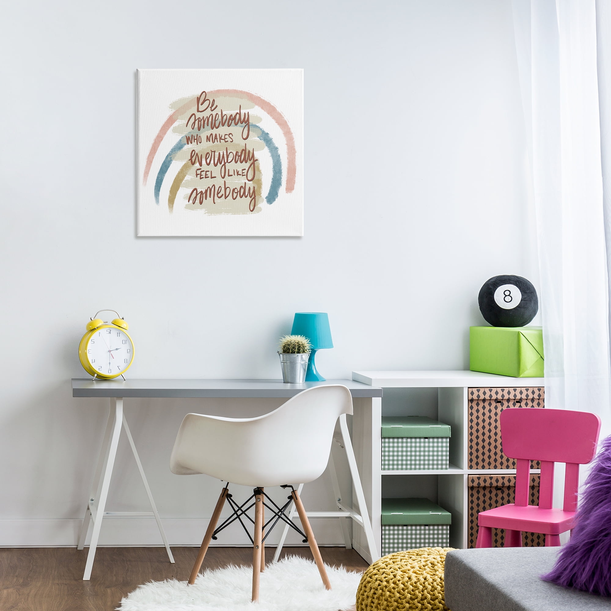 Stupell Industries Inspirational Be Somebody Text & Numbers Painting Wrapped Canvas Art Print Wall Art, 24 x 24