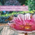 thumbnail image 3 of Birdbath MUMTOP de cristal de 79 cm de altura con estaca de metal, color rosa, 3 of 7