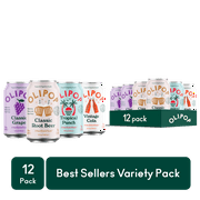 OLIPOP Prebiotic Soda, Best Sellers Variety Pack, 12 fl oz, 12 Pack
