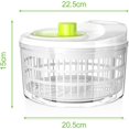 thumbnail image 4 of Professional Salad Spinner, Large Capacity Salad Servers (5L), Easy and Fast Spinning, Space Saving, Usable as Salad Bowl or Colander, White and Green(22.5cm*15cm), 4 of 5