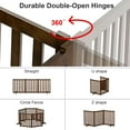 thumbnail image 5 of 4 Panels 24" Freestanding Pet Gate, Solid Wood Folding Safety Fence Wooden Dog Gate, Walnut, 5 of 5