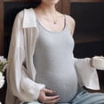 thumbnail image 3 of Ohufall Women's Camisole Maternity Tank Tops Summer Solid Casual Nursing Cami Shirts Women Sleeveless Pregnancy Pajamas with Adjustable Straps, 3 of 4