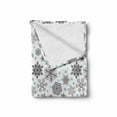 thumbnail image 2 of Snowflake Soft Flannel Fleece Blanket, Lace Style Arrangement of Snowflakes Winter Season Christmas Illustration, Cozy Plush for Indoor and Outdoor Use, 70" x 90", Blue Black White, by Ambesonne, 2 of 6