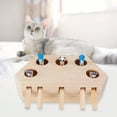 thumbnail image 4 of Wooden Cat Toy Box, Interactive Cats Kitten Toy with Cartoon Animal, Holes 5 Holes, 4 of 8