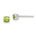 thumbnail image 3 of 925 Sterling Silver Polished Green CZ Post Earrings, 3 of 5