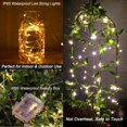 thumbnail image 4 of Paquete de 2 luces LED con control remoto, 16 pies, 8 modos, 50 LED, cable impermeable, luces estrelladas, luciérnagas parpadeantes para patio, jardín, decoración de fiestas, 4 of 5