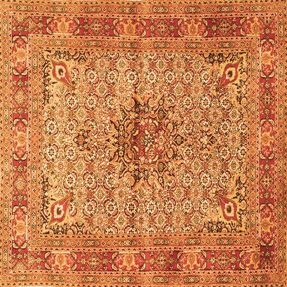 Ahgly Company Indoor Square Persian Orange Traditional Area Rugs, 4' Square