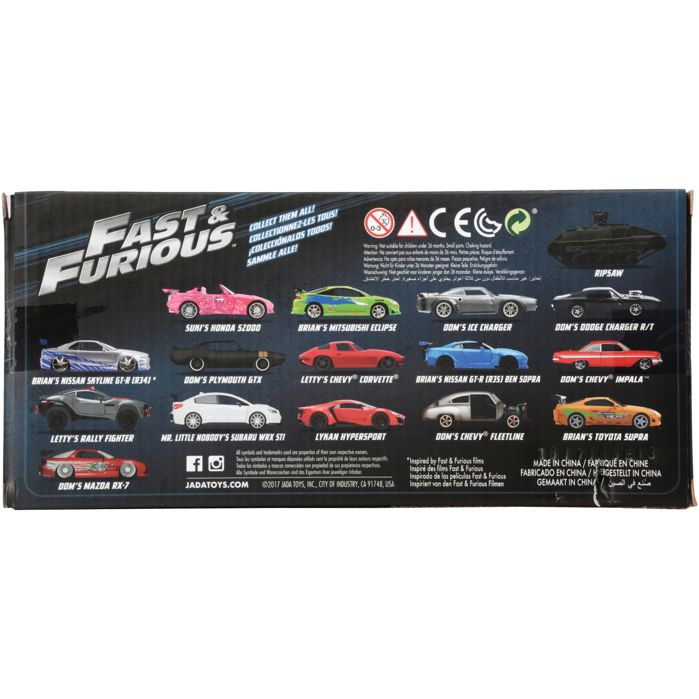 Jada Toys Fast & Furious 8: '93 Mazda Rx-7 Diecast Car for
