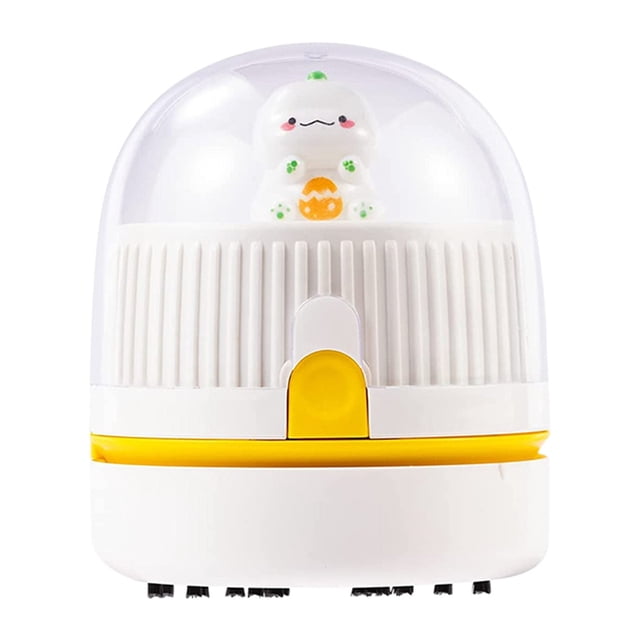 Desk Vacuum Cleaner Handheld Tabletop Vacuum Cleaner with Night Light Cordless USB Rechargeable Vacuum White