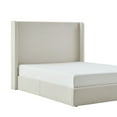 thumbnail image 6 of Noble House Carmen King Boucle Upholstered Wingback Platform Bed, 52.3" High Headboard, Ivory, 6 of 12