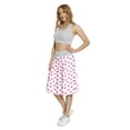 thumbnail image 3 of Women's Polka Dot Sugar Pink Dot Motif A-line Printed Skirt Casual Wear, XL, Hot Pink and White, by Ambesonne, 3 of 6