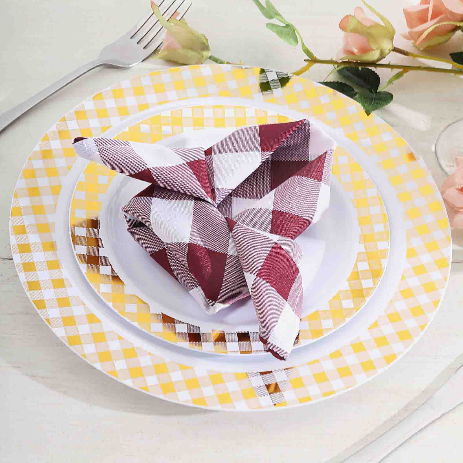 Efavormart 5 Pack | 15"x15" | Buffalo Plaid Napkins | Checkered Gingham ...