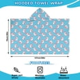 thumbnail image 2 of Blue Cartoon Unicorn Heart Pattern Hooded Bath Towel，50"x30" for Ages 3 To 12 Kids, Quick Dry Lightweight Soft Microfiber Hood Beach Towel Cover Up for Kids, 2 of 7