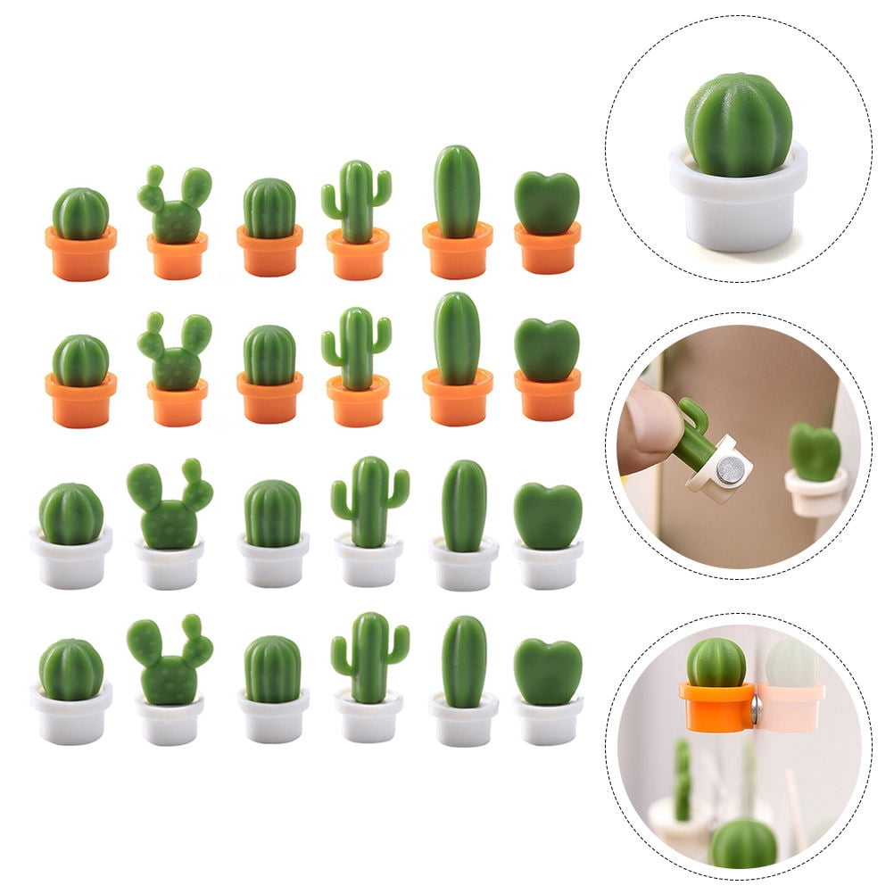 FOLOYORI Cactus Shape Fridge Stickers Orange Resin 72Pcs 1.06x0.59Inch Housewarming present