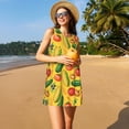 thumbnail image 3 of Balery Colorful Vegetables Vestidos de verano para mujer con estampado: vestido holgado sin mangas, vestido playero informal y cómodo para días calurosos., 3 of 7