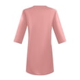 thumbnail image 5 of Camiseta holgada de cuello en V y manga 7/8 para mujer: mangas 7/8 de moda, corte relajado, tejido transpirable, 5 of 5