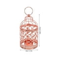 thumbnail image 2 of IDEANATEGRATE 2Ud Linternas Colgantes De Jaula Para Pájaros En Metal Rosa Dorado Con Soporte Para Vela Vintage, 2 of 6