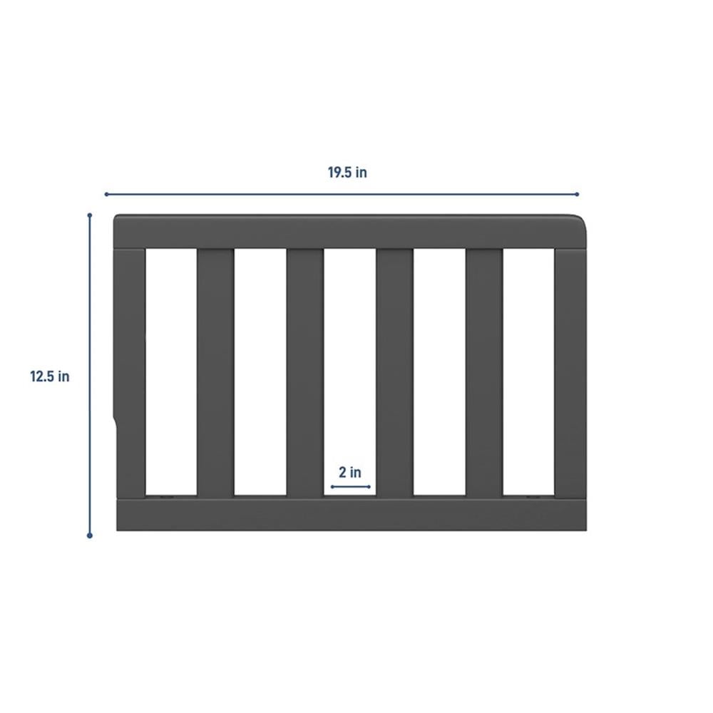 Pemberly Row Universal Wood Toddler Safety Guardrail in Gray