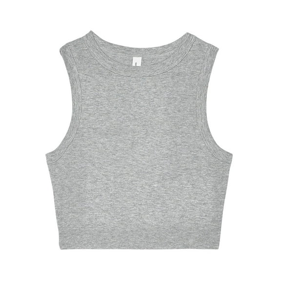 Bella   Canvas Womens Heather Micro-Rib Cropped Muscle Tank Top