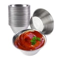 thumbnail image 1 of [120 Pack] 1.5 oz Stainless Steel Sauce Cups - Individual Round Condiments Ramekins, Commercial Grade Safe/Portion Dipping Sauce Kitchen Set, 1 of 2