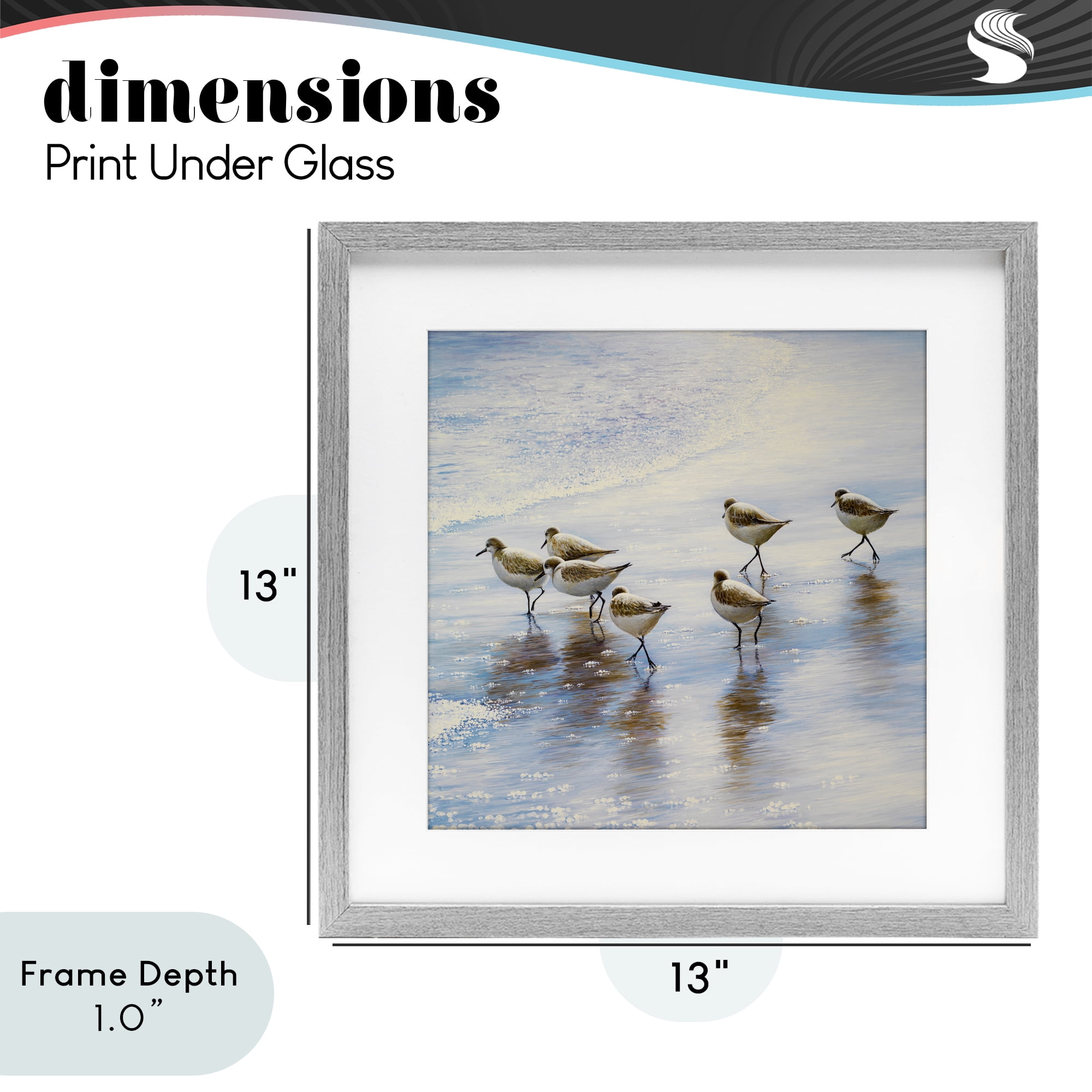 Stupell Industries Sand Dancers on Shore Gray Framed Print Under Glass, design by Bruce Nawrocke