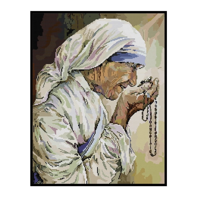 Cuadros Decorativos 14CT Punto de cruz completo Pobre Santo - Madre Teresa Estampado DIY Costura hecha a mano JShteea Nuevos Originales