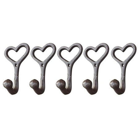 Love Hook Tebru Hooks, Love Style Cast Iron Wall Coat Hooks Hat Hook Hall Tree 4 1/2inch Brown, Decorative Hook ()