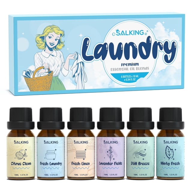 Set de aceites esenciales para lavandería SALKING para difusor, paquete de 6