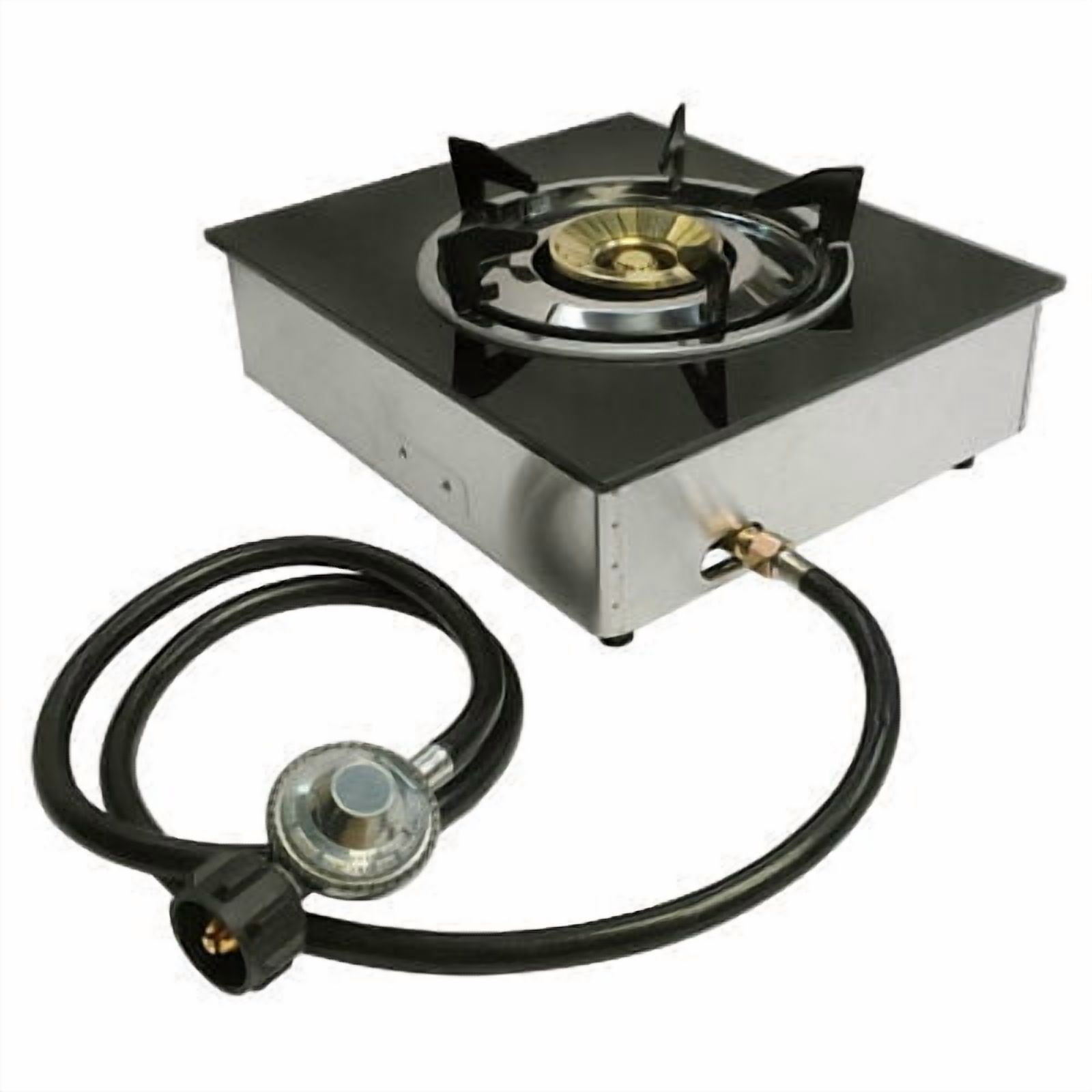 Portable 12" x 14" Glass Top Single Burner Propane Stove Gas Cooker 10,000 BTU/H