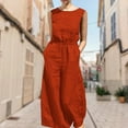 thumbnail image 3 of Combinaisons Amples pour Femmes Combinaisons Décontractées en Coton Taille Haute, 3 of 7