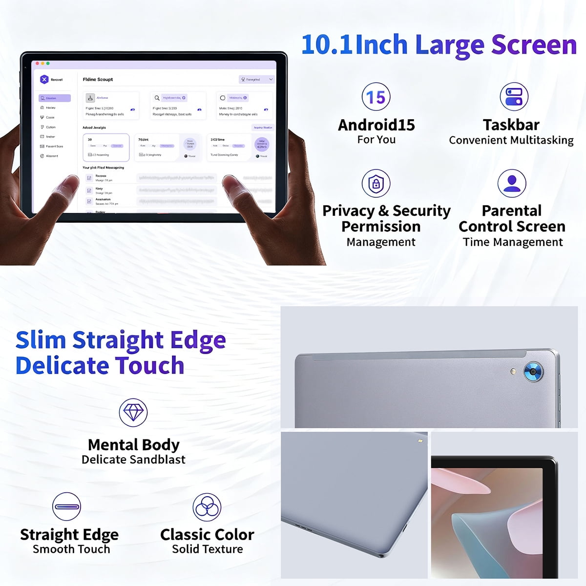 10inch Tablet Android 14 Tablet,Octa-core with 10GB+128GB Tablets, 5MP+8MP Camera,Widevine L1&NETFLIX Bluetooth 5.0 Tablet - Gray