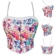 thumbnail image 1 of Faja reductora de cintura para mujer, con estampado de girasoles, estilo retro, estilo vintage, con tirantes de corsé, de poliéster., 1 of 9