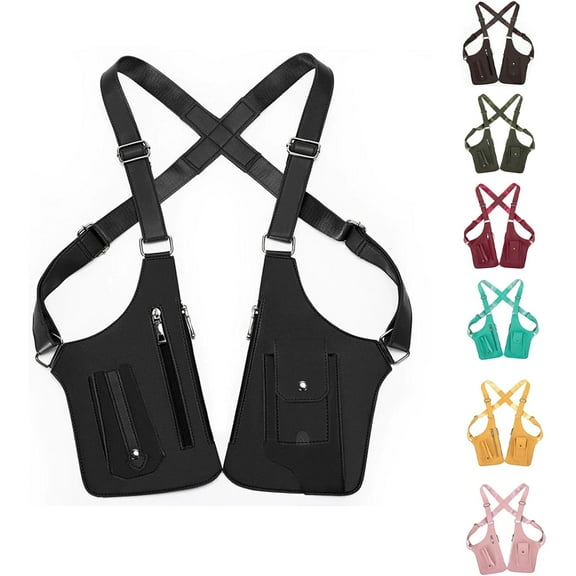 Premium Leather Adjustable Underarm Shoulder Bag for Men, Unisex Hidden Adjustable Anti Pickpocket Accessories