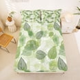 thumbnail image 5 of Erosebridal Green Leaves Full Size Sheets,Rustic Botanical Fall Leaf Bed Sheets For Men Women 4 Pieces, 5 of 6