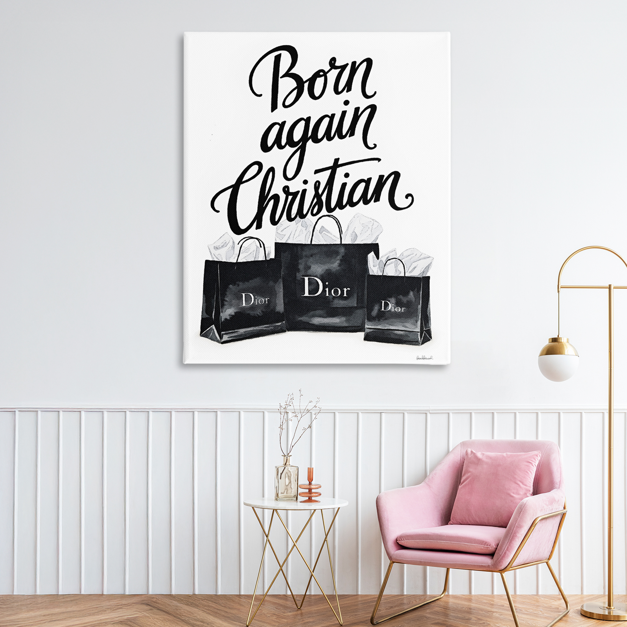Shopping Born Again Christian Canvas Wall Art, design by Amanda Greenwood