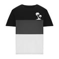 thumbnail image 4 of Mens Casual Pantalones Cortos Cuello Redondo Patchwork Impresión Suéter Blusa de Fitness, Camisetas para Hombre, 4 of 4