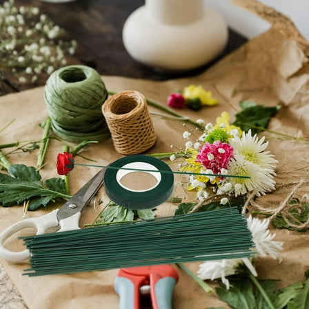SWETRACE Green Floral Tape And Wire Set 1Set For Faux Flower Bouquets Home Decor Various Occasions